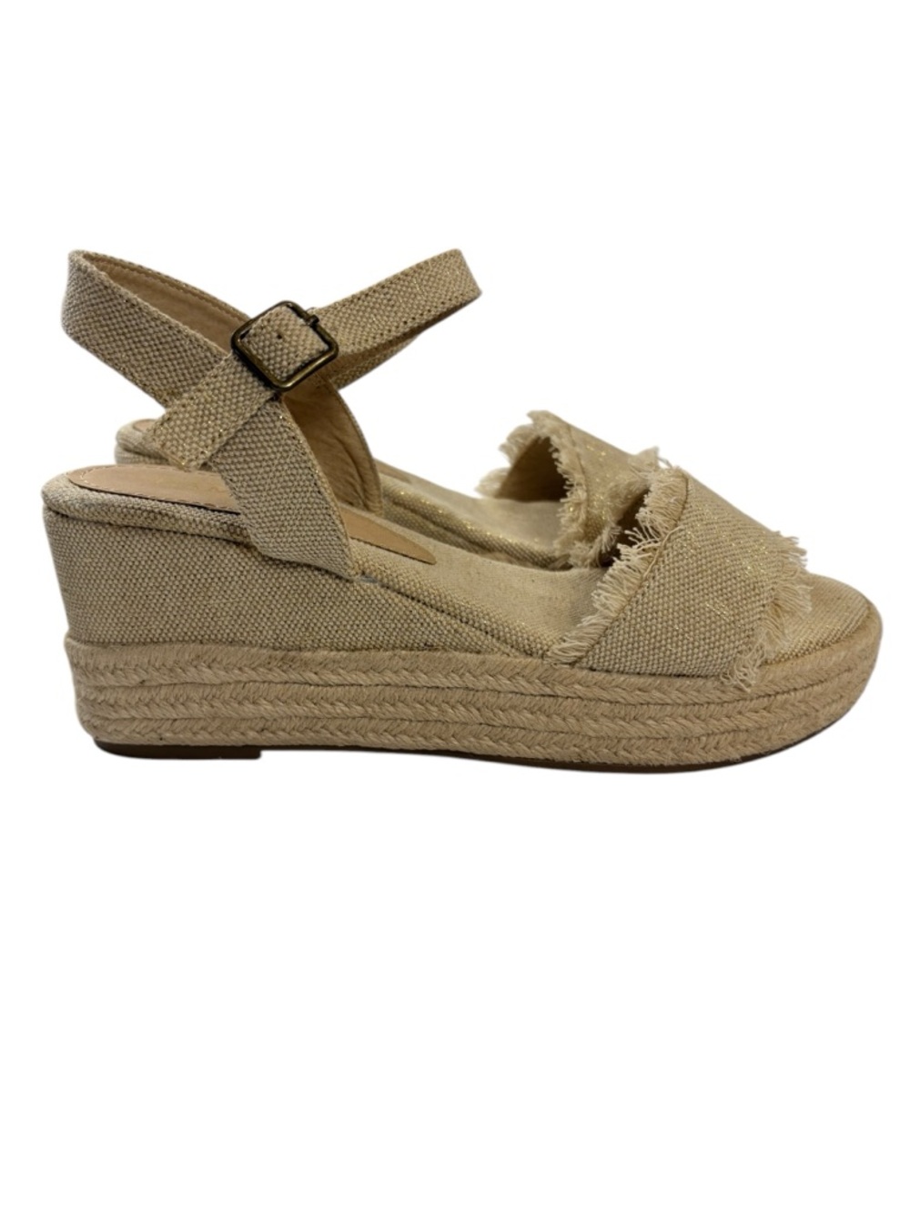 Rampage Beige Espadrille Wedge Sandals